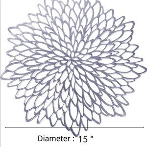 10 Pack Silver Metallic Placemats Laminated Vinyl Dining Table by Snowkingdom